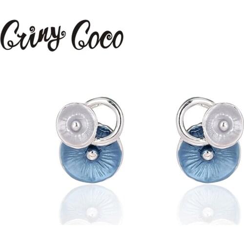 2020 Korea New Trendy Colorful Round Stud Earrings For Women Fashion Vintage Elegant Enamel Earring Oorbellen Holiday Pendientes