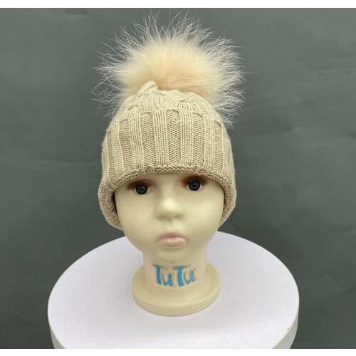 Warm Natural Winter Wool Hat High Quality Baby Hat Childrens Flannel Twist Cashmere Cap
