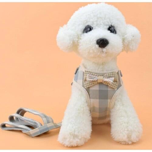 Dog Collar Leash And Harness Set Breathable Mesh Walking Vest Harness Leash Pets Puppy Kitten Clothe Leashes