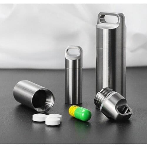 Titanium Mini Sealed Waterproof Storage Pill Box Perfume Case Pendants EDC Tools Eco-friendly Home Outdoor Pill Box