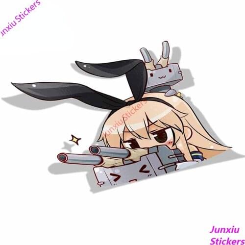 Peek Anime Big Head Vinyl Car Sticker Cartoon Shimakaze Kancolle JDM Window Camper Laptop Phone Decal Car Accessories KK13x8cm