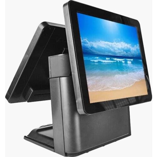 Windows POS Soluion Dual screen point of sale Capacitive touch EPOS Terminal Commercial Epos All in one