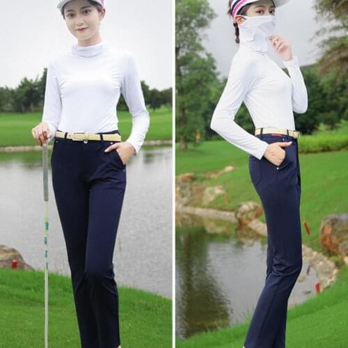 Womens Shirts Golf Clothing Summer Ladies Tops Ice Silk Sunscreen Outdoor Long Sports Bottoming Shirt Clothes Team Cool Sle Q8A9