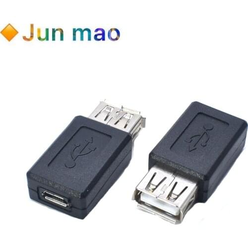1PCS 2018 New Black USB 2.0 Type A Female to Micro USB B Female Adapter Plug Converter usb 2.0 to Micro usb connector wholesale