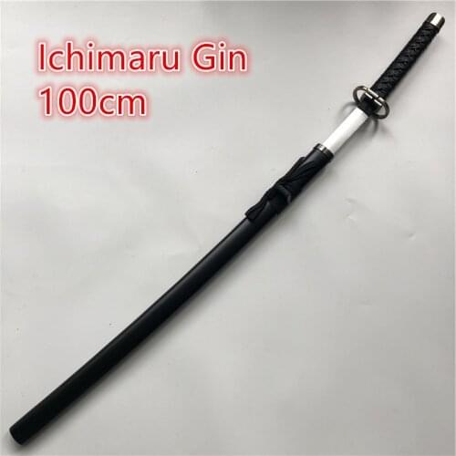 100cm Anime Cosplay Bleach Anime Wooden Ichimaru Gin Sword Cosplay Sword Ninja Knife wood Weapon Prop
