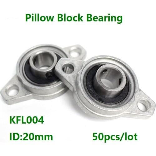 50pcs/lot KFL004 20mm FL004 Bore Diameter Zinc Alloy Bearing Units Flange Pillow Block Bearing bracket For CNC parts