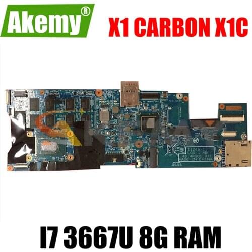 Akemy 48.4RQ01.021 Motherboard For Lenovo ThinkPad X1C Carbon X1 Laptop Motherboard FRU 04X0495 CPU I7 3667U 8GRAM 100% Test