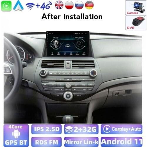 2G+32G Android Car Radio For Honda Accord 8 2008-2013 Car Dvd Player Multimedia Autoradio GPS Navigation Support Catplay WiFi