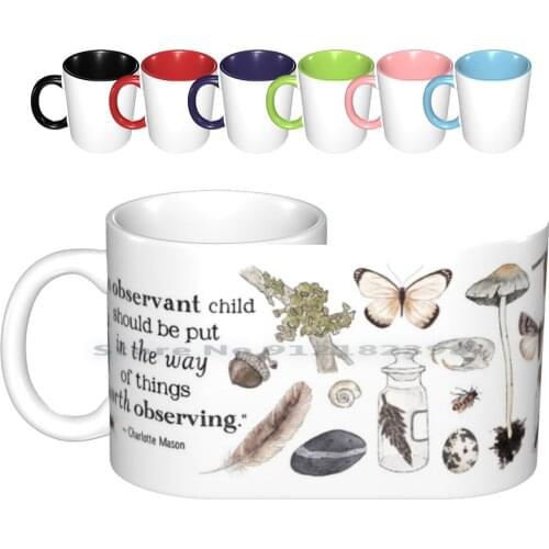 Charlotte Mason Quote-An Observant Child Ceramic Mugs Coffee Cups Milk Tea Mug Maria Montessori Homeschool Home School Teacher