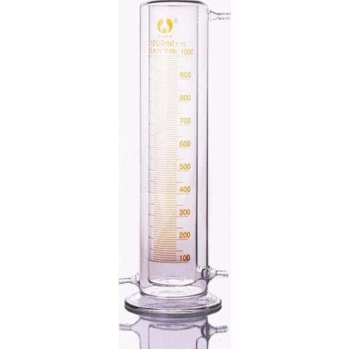 High borosilicate glass double-deck measuring cylinder 1000ml,With base,Laboratory Jacket-layer cylinder,Mezzanine cylinder