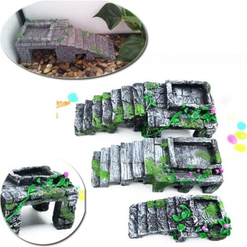 Resin Turtle Step Climbing Terrace Island Reptile Hide Point Aquarium Landscape Pet Products
