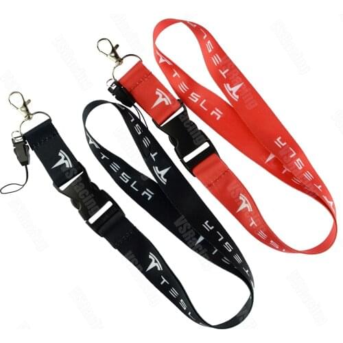 JDM Style TESLA Model S 3 Car Painting Cellphone Lanyard JDM Racing Car Keychain ID Holder Mobile Neck Strap with Quick Release