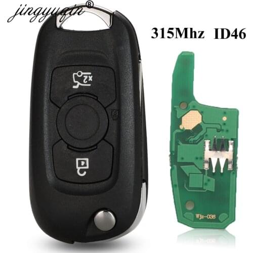 Jingyuqin Flip Car Key Remote 3 Button for Buick Verano after 2015 Regal Excelle GT/Excelle XT LaCROSSE 315MHz ID46 Control Fob