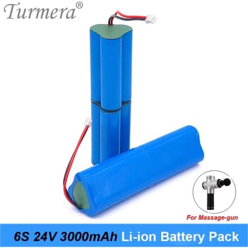 Turmer 6S 24V 3000mAh Rechargeable Lithium Battery for Massage Gun Muscle Massager Replace Battery and Screwdriver Battery Use