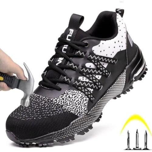 Mens Safety Shoes Steel Toe Boots Autumn Sports Shoes Mens Indestructible Puncture-Resistant Work Shoes Direct Sales