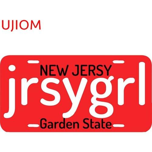 UJIOM New Jersey Girl License Plate Design Sticker Wallpaper Sticker House Decor Removable PVC Decals Japanese Art Decoration