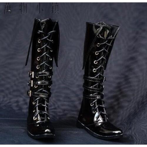 NEW handsome Knight Black High Boots BJD Uncle 1/3 1/4 MSD SD Doll Shoes