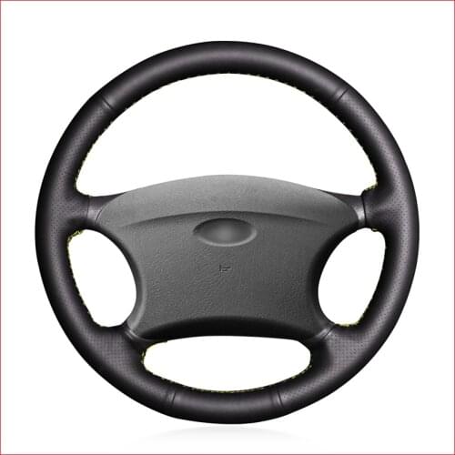 Mewant Black Artificial Leather Steering Wheel Cover for Chevrolet Niva 2002-2009 Lada 2110 2011-2014