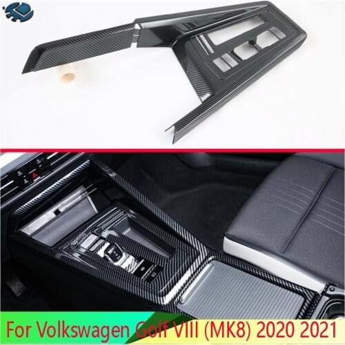 For Volkswagen Golf VIII (MK8) 2020 2021 Carbon Fiber Style Gear Shift Panel Center Console Cover Trim Frame Car Styling