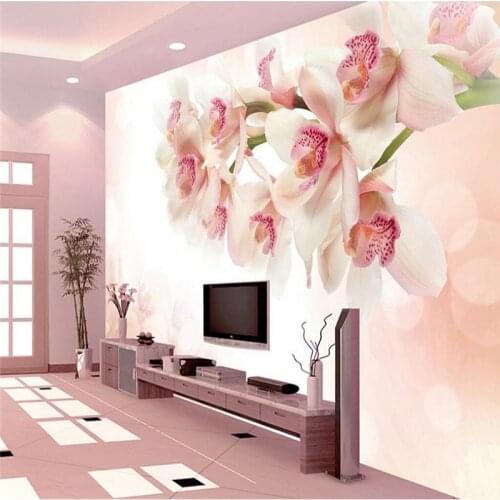 Custom Flowers Wall Papers Photo Wallpaper Embossed Non-Woven Modern 3d Wallpaper TV Room Furniture Living Room Ideas Restaurant