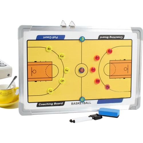 Portable Magnetic Basketball Board Coaching Aluminum Coach Basketball Board Training Game Tactics Competition Magnet Clipboard
