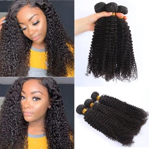 10A Brazilian Kinky Curly Bundles 100% Virgin Human Hair Bundles Remy Wet and Wavy Human Hair Weave Bundles