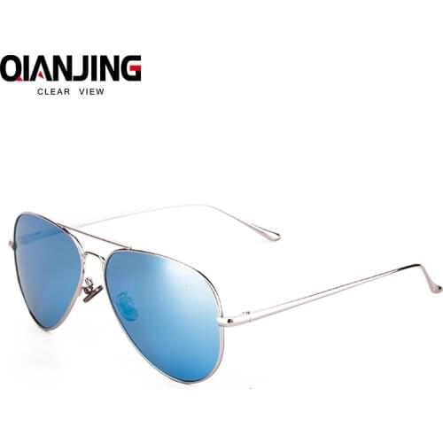 QianJing Vintage Retro Polarized Sunglasses Men Night Driving Glasses Women Brand Designer Pilot HD UV400 Rays Mirror oculos