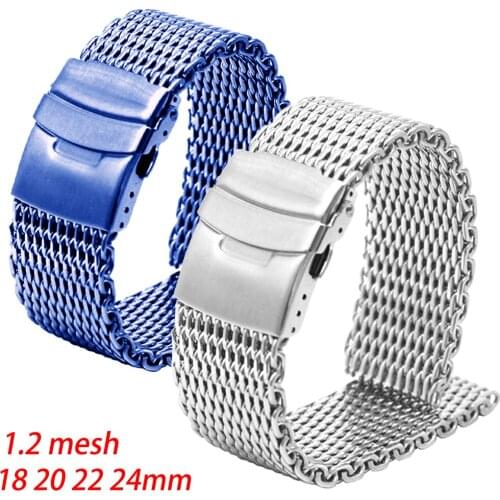 18 20 22 24mm Stainless Steel Watch Band for Samsung Galaxy Watch 3 45mm Strap for HUAWEI Watch GT 2 Pro Men Business Bracelet