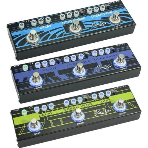 Rowin 3-In-1 Guitar Multi-Effects Pedal Delay Reverb Rotator Echo Chorus Overdrive Delay Reverb Distortion Effects Guitar Parts