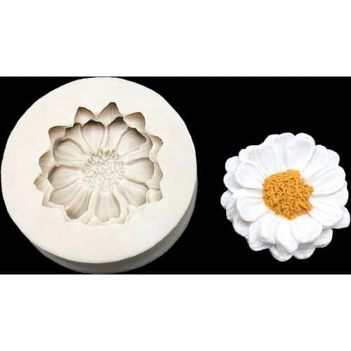 Daisy Wild Chrysanthemum Shape Silicone Sugarcraft Mold Fondant Cake Decorating Tools Baking Mold