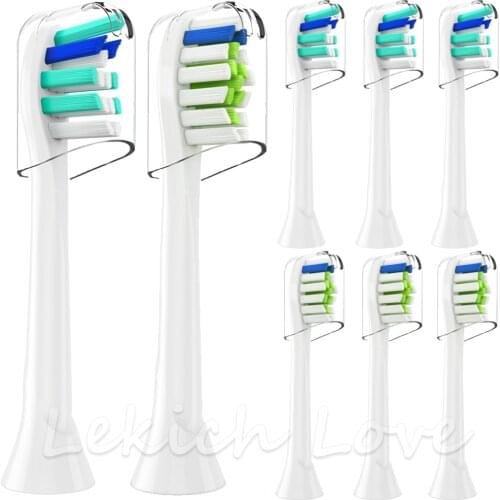 Replacement Toothbrush Heads with Protective Covers for Philips Sonicare Toothbrush 2 Series 3 Series Gum Health DiamondClean