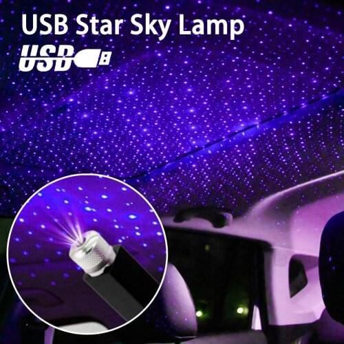 LED Car Roof Star Night Light Projector Atmosphere Galaxy Lamp USB Decorative Lamp Adjustable Multiple Lighting Effects