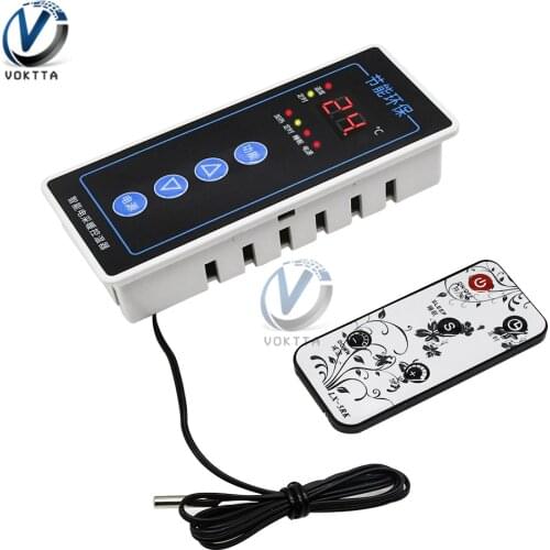 AC110V-220V 2500W Intelligent Electric Heat Thermostat Temperature Controller with Infrared Remote Control for Electric Radiator