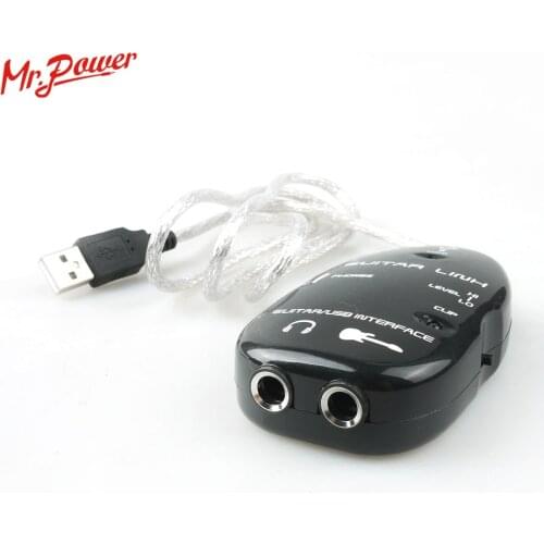 Electric Guitar Link USB Audio Cable Interface Guitarlink Lead to Computer For PC MAC MP3 Recording XP With Driver Software 55 B