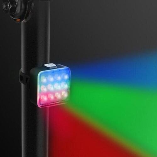 Bicycle light USB charging rainproof mountain folding bicycle color warning light riding equipment bicycle tail light