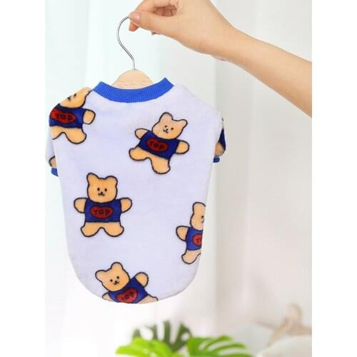 Winter Pet Clothes Soft Comfortable Paradise Two-legged Fleece Pets Dogs Clothes Cute Casual Printing Multicolor Puppy Cartoons