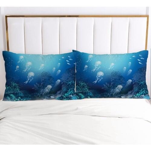 1pc Cartoon Childrens Pillow cover Pillow case Bedding Pillowcase Pillowcovers decorative for kids baby underwater world white