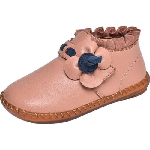 2020 Fall/Winter new girl baby Toddler Flat Shoes childrens shoes soft bottom non-slip flower shoes cotton shoes tendon bottom