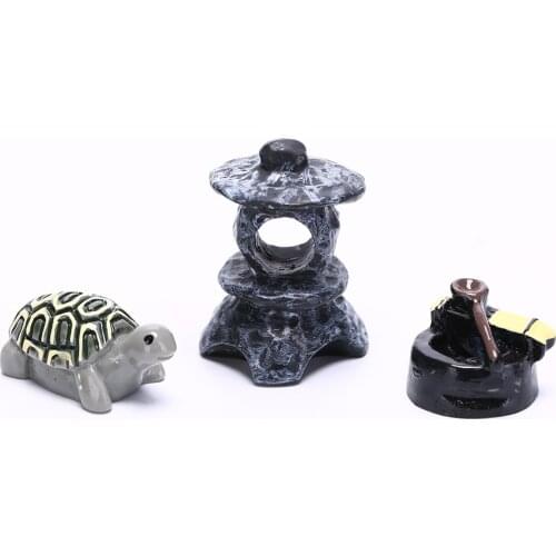 3Pcs Cartoon Anime Artificial Turtle House Well DIY Crafts Micro Landscape Fairy Garden Miniatures