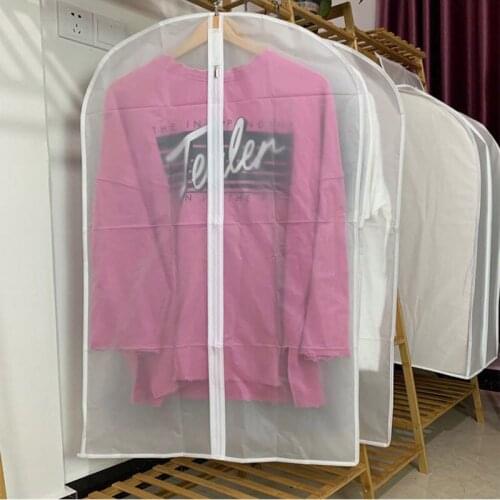6 Pieces Wardrobe Clothes Hanging Dust Cover Transparent Colors PEVA Suit Zipper Dust Bag Wardrobe Clothes Storage Bag