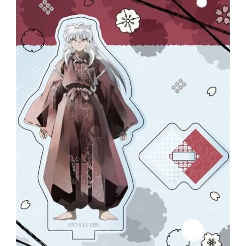 Anime Inuyasha Rin Sango Higurashi Kagome Sesshoumaru Acrylic Stand Model Figure Plate Display Q Version Ornaments