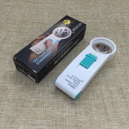 14X Aspheric Fresnel Lens LED Magnifying Glass Reading Aid Portable Optical Hand Held Zoom Magnifier Loupe 7816