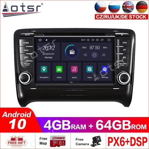 Android 10.0 4G+64GB Car DVD Multimedia Player GPS Radio Player head unit For Audi TT MK2 8J 2006- 2012 GPS Navigation headunit