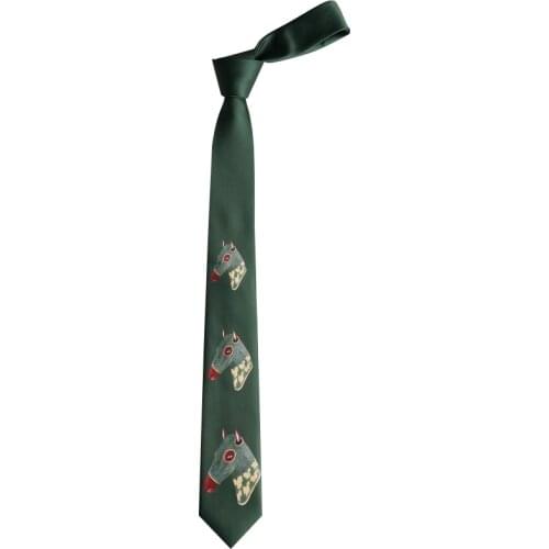 Free shipping New Mens fashion Original Olive Green Stables Vintage Print Tie 6cm Narrow Male Female Students Fun necktie gift