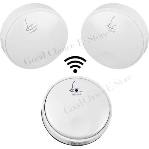 Wireless Cordless Doorbell Remote Door Bell Chime,One Button and Two Receivers,No need battery,Waterproof, EU/US/UK Plug