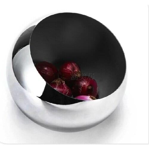Stainless Steel Fruit Bowl Bevel Spherical Xieshen Spice Jar Tops Sweets Bar KTV Bowl Small Size 14cm