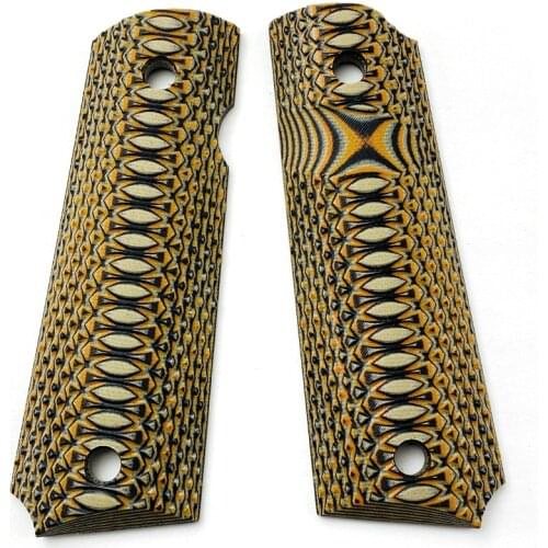 Colt 1911 Grips G10 Handle Full Size 1911 Accessories CNC G10 Handle material Green and black G10