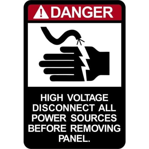 Dawasaru Personality Danger High Voltage Disconnect All Power Sources Car Stickers Accessories Motorcycle Sunscreen PVC