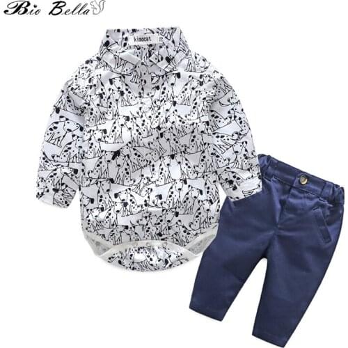 Biobella Children Boy Spring/Autumn Clothes Set Happy Party Birthday Kids Boy Clothing Suit Shirt+Pants Gentleman Clothes Suit