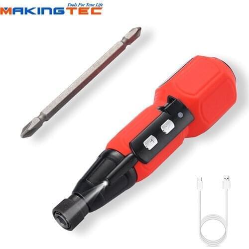 MAKINGTEC Mini Electric Screwdriver Set USB Rechargeable Drill Smart Cordless Screwdriver Handle LED Light Home DIY Power Tools